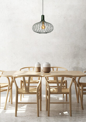 Lucide MANUELA - Hanglamp - Ø 50 cm - 1xE27 - Groen Lucide MANUELA - Hanglamp - Ø 50 cm - 1xE27 - Groen