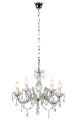Lucide ARABESQUE - Kroonluchter - Ø 45 cm - 5xE14 - Transparant Lucide ARABESQUE - Kroonluchter - Ø 45 cm - 5xE14 - Transparant
