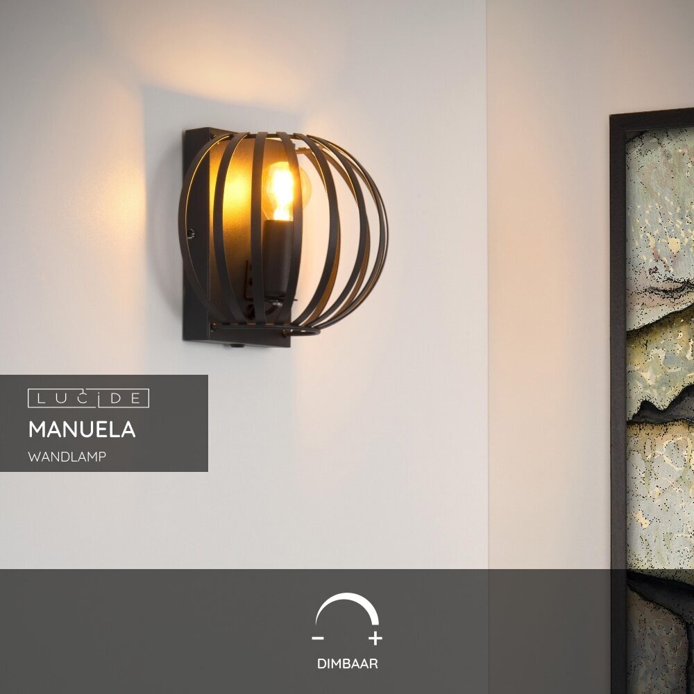 Lucide MANUELA - Wandlamp - 1xE14 - Zwart Lucide MANUELA - Wandlamp - 1xE14 - Zwart