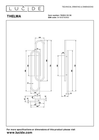 Lucide THELMA - Wandlamp - LED Dimb. - 1x35W 2700K - Zwart Lucide THELMA - Wandlamp - LED Dimb. - 1x35W 2700K - Zwart