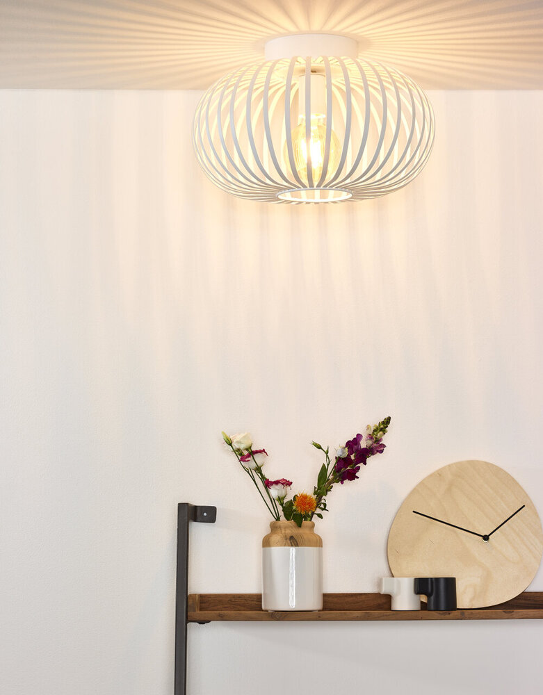 Lucide MANUELA - Plafonnière - Ø 39,5 cm - 1xE27 - Wit Lucide MANUELA - Plafonnière - Ø 39,5 cm - 1xE27 - Wit