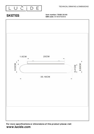 Lucide SKETES - Plafonnière - Ø 35,2 cm - LED Dimb. - CCT - 1x18W 2700K/5000K - Transparant