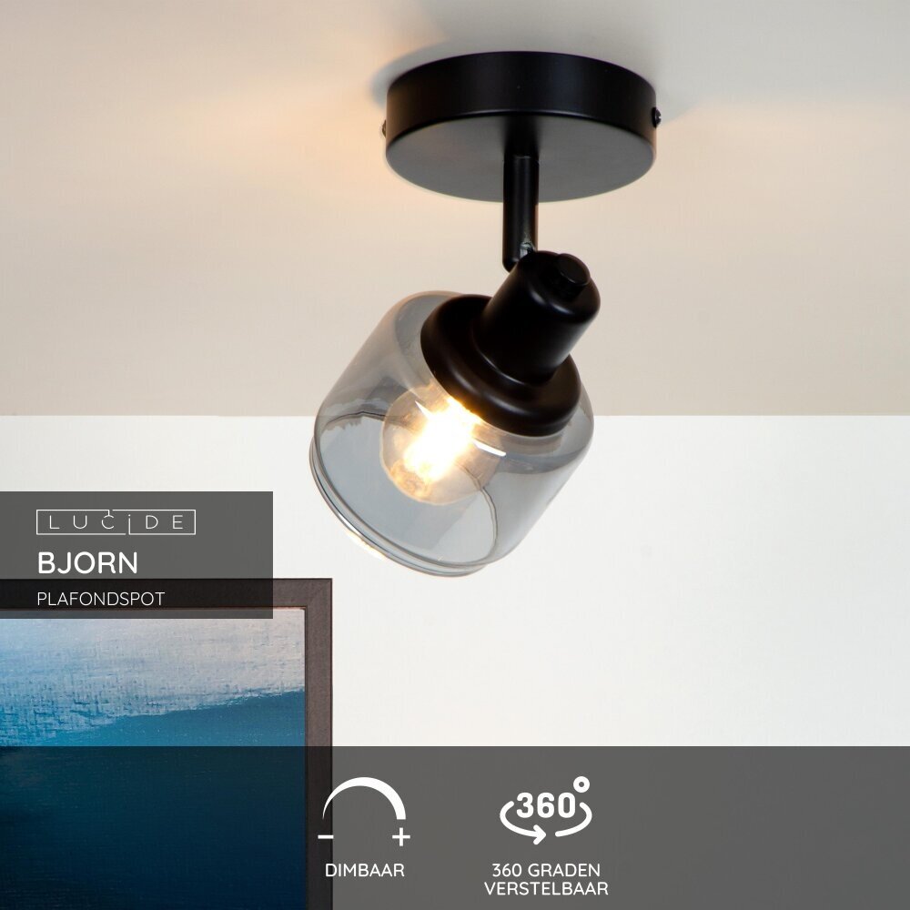 Lucide BJORN - Plafondspot - 1xE14 - Zwart
