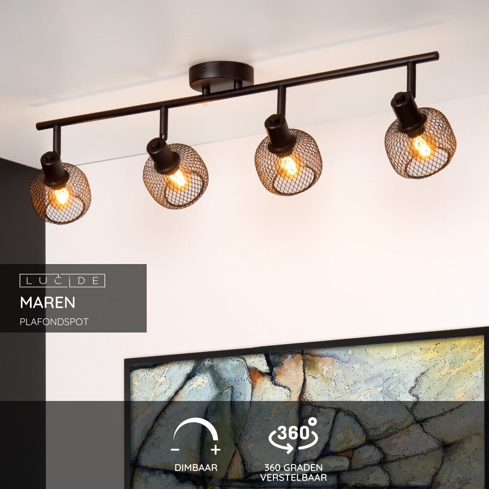 Lucide MAREN - Plafondspot - 4xE14 - Zwart Lucide MAREN - Plafondspot - 4xE14 - Zwart