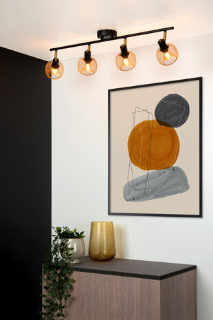 Lucide MAREN - Plafondspot - 4xE14 - Mat Goud / Messing Lucide MAREN - Plafondspot - 4xE14 - Mat Goud / Messing