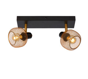 Lucide MAREN - Plafondspot - 2xE14 - Mat Goud / Messing Lucide MAREN - Plafondspot - 2xE14 - Mat Goud / Messing
