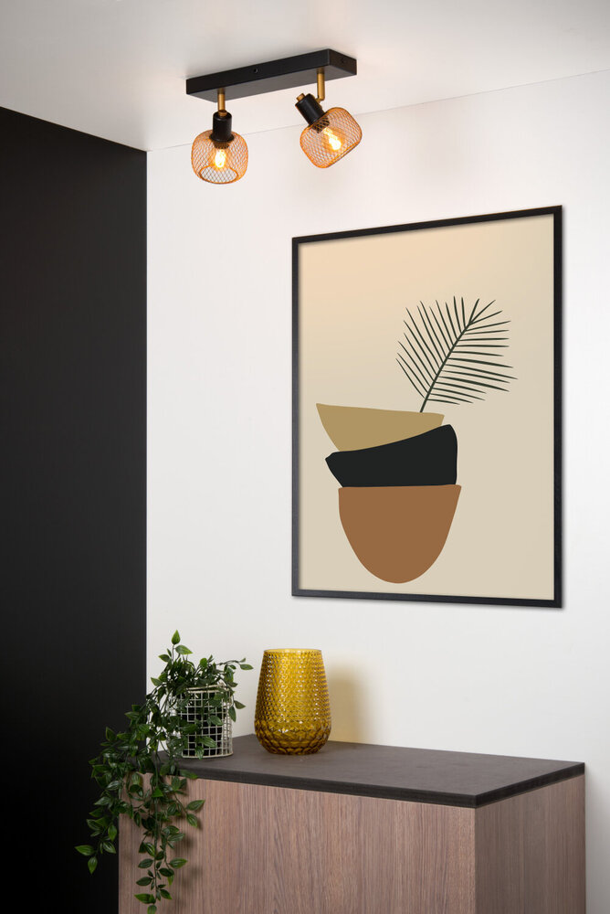 Lucide MAREN - Plafondspot - 2xE14 - Mat Goud / Messing Lucide MAREN - Plafondspot - 2xE14 - Mat Goud / Messing