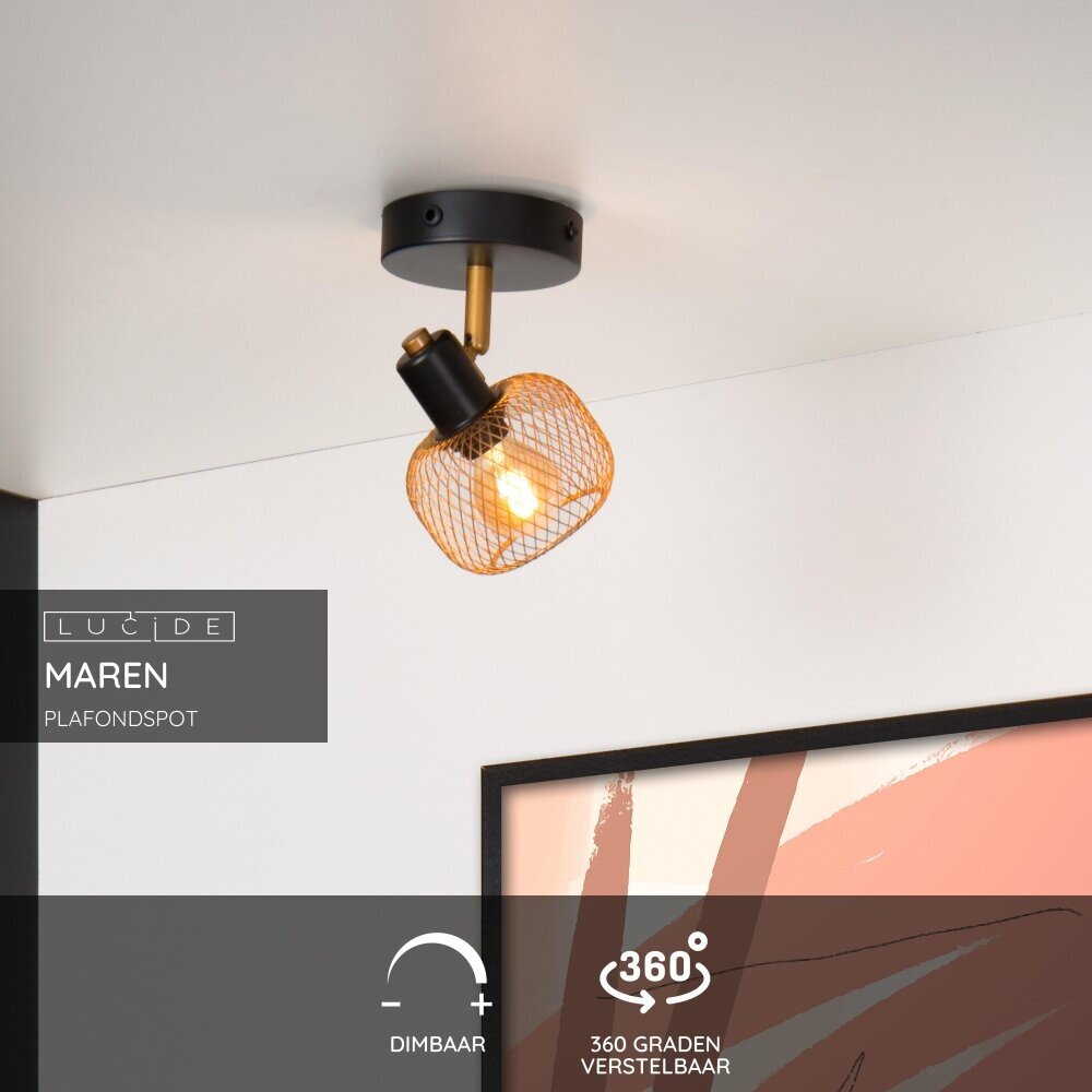 Lucide MAREN - Plafondspot - 1xE14 - Mat Goud / Messing