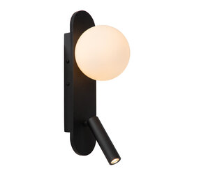 Lucide KELLY - Bedlamp / Wandlamp - LED - 1x3,5W 3000K - Zwart Lucide KELLY - Bedlamp / Wandlamp - LED - 1x3,5W 3000K - Zwart