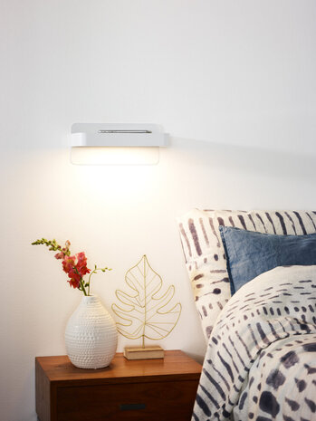 Lucide ATKIN - Bedlamp / Wandlamp - LED - 1x6W 3000K - Met USB oplaadpunt - Wit Lucide ATKIN - Bedlamp / Wandlamp - LED - 1x6W 3000K - Met USB oplaadpunt - Wit