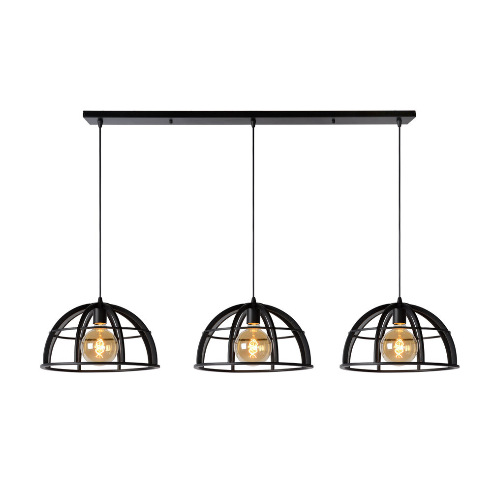 Lucide DIKRA - Hanglamp - Ø 40 cm - 3xE27 - Zwart