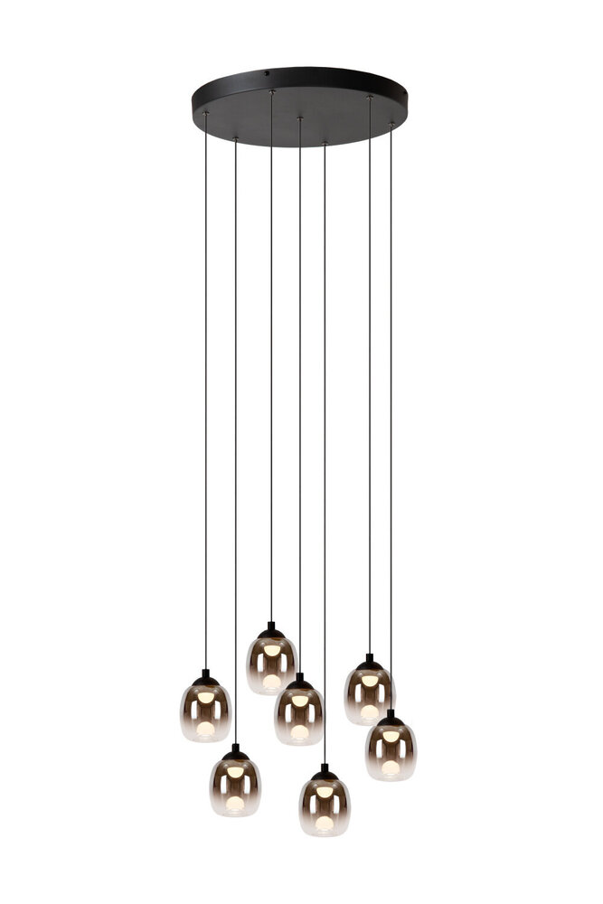 Lucide TAMINO - Hanglamp - Ø 52 cm - LED Dimb. - 7x5,3W 3000K - Zwart Lucide TAMINO - Hanglamp - Ø 52 cm - LED Dimb. - 7x5,3W 3000K - Zwart