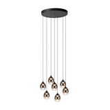 Lucide TAMINO - Hanglamp - Ø 52 cm - LED Dimb. - 7x5,3W 3000K - Zwart Lucide TAMINO - Hanglamp - Ø 52 cm - LED Dimb. - 7x5,3W 3000K - Zwart