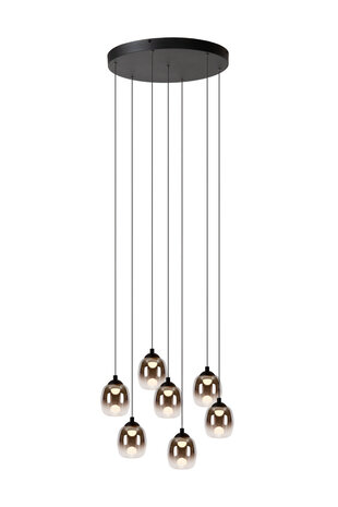 Lucide TAMINO - Hanglamp - Ø 52 cm - LED Dimb. - 7x7W 3000K - Zwart Lucide TAMINO - Hanglamp - Ø 52 cm - LED Dimb. - 7x7W 3000K - Zwart