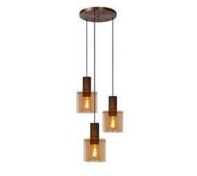 Lucide TOLEDO - Hanglamp - 3xE27 - Amber Lucide TOLEDO - Hanglamp - 3xE27 - Amber