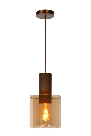 Lucide TOLEDO - Hanglamp - Ø 20 cm - 1xE27 - Amber Lucide TOLEDO - Hanglamp - Ø 20 cm - 1xE27 - Amber
