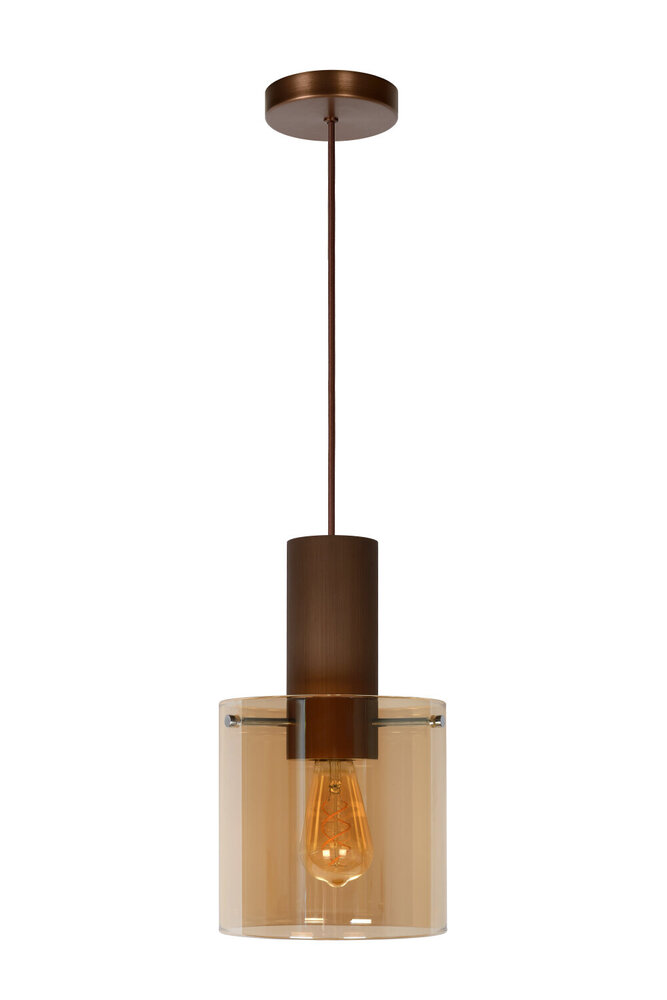 Lucide TOLEDO - Hanglamp - Ø 20 cm - 1xE27 - Amber Lucide TOLEDO - Hanglamp - Ø 20 cm - 1xE27 - Amber