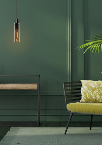 Lucide ORLANDO - Hanglamp - Ø 10 cm - 1xE27 - Fumé