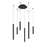 Lucide LORENZ - Hanglamp - Ø 120 cm - LED Dimb. - 6x4W 3000K - Zwart