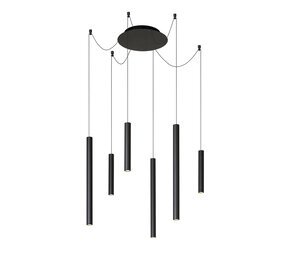 Lucide LORENZ - Hanglamp - Ø 120 cm - LED Dimb. - 6x4W 3000K - Zwart Lucide LORENZ - Hanglamp - Ø 120 cm - LED Dimb. - 6x4W 3000K - Zwart