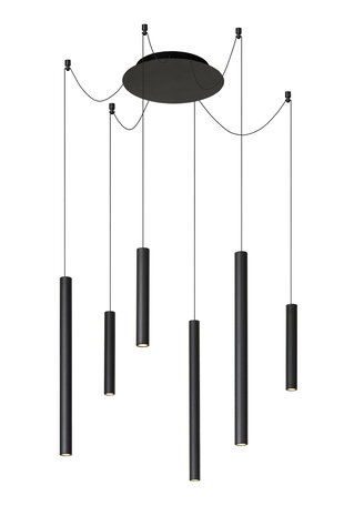 Lucide LORENZ - Hanglamp - Ø 120 cm - LED Dimb. - 6x4W 3000K - Zwart Lucide LORENZ - Hanglamp - Ø 120 cm - LED Dimb. - 6x4W 3000K - Zwart