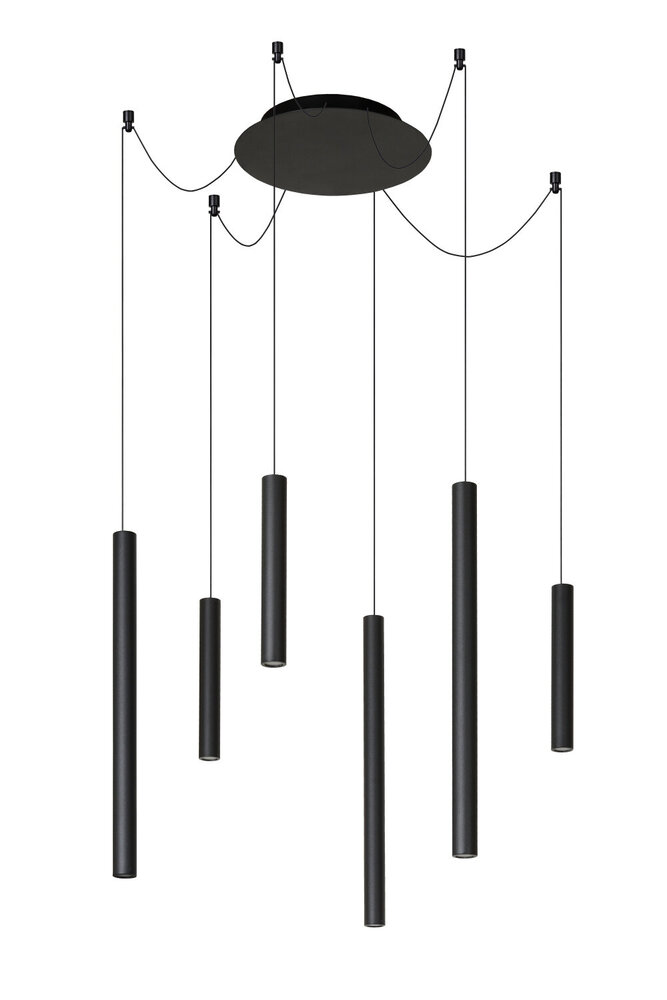 Lucide LORENZ - Hanglamp - Ø 120 cm - LED Dimb. - 6x4W 3000K - Zwart Lucide LORENZ - Hanglamp - Ø 120 cm - LED Dimb. - 6x4W 3000K - Zwart