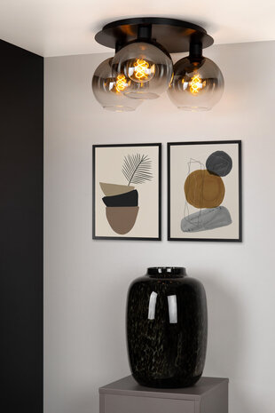 Lucide MARIUS - Plafonnière - 3xE27 - Zwart Lucide MARIUS - Plafonnière - 3xE27 - Zwart