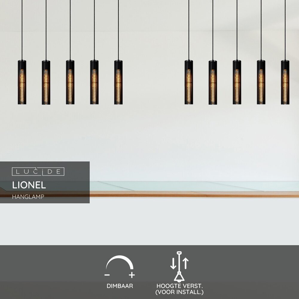 Lucide LIONEL - Hanglamp - 5xE27 - Zwart