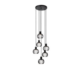 Lucide MIKAELA - Hanglamp - Ø 35 cm - 6xE14 - Zwart Lucide MIKAELA - Hanglamp - Ø 35 cm - 6xE14 - Zwart