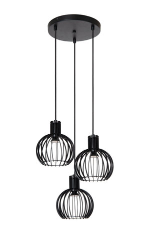 Lucide MIKAELA - Hanglamp - Ø 32 cm - 3xE14 - Zwart Lucide MIKAELA - Hanglamp - Ø 32 cm - 3xE14 - Zwart