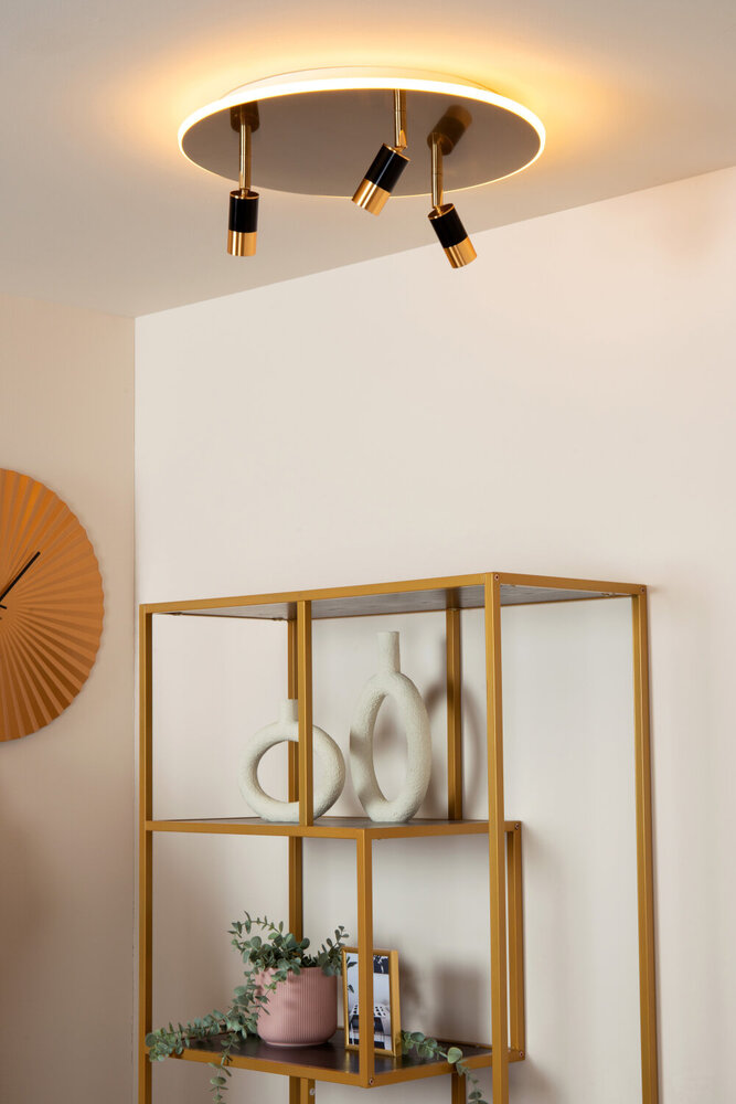 Lucide JUBEL - Plafonnière - Ø 48 cm - LED - CCT - 2500K/3000K - Mat Goud / Messing Lucide JUBEL - Plafonnière - Ø 48 cm - LED - CCT - 2500K/3000K - Mat Goud / Messing