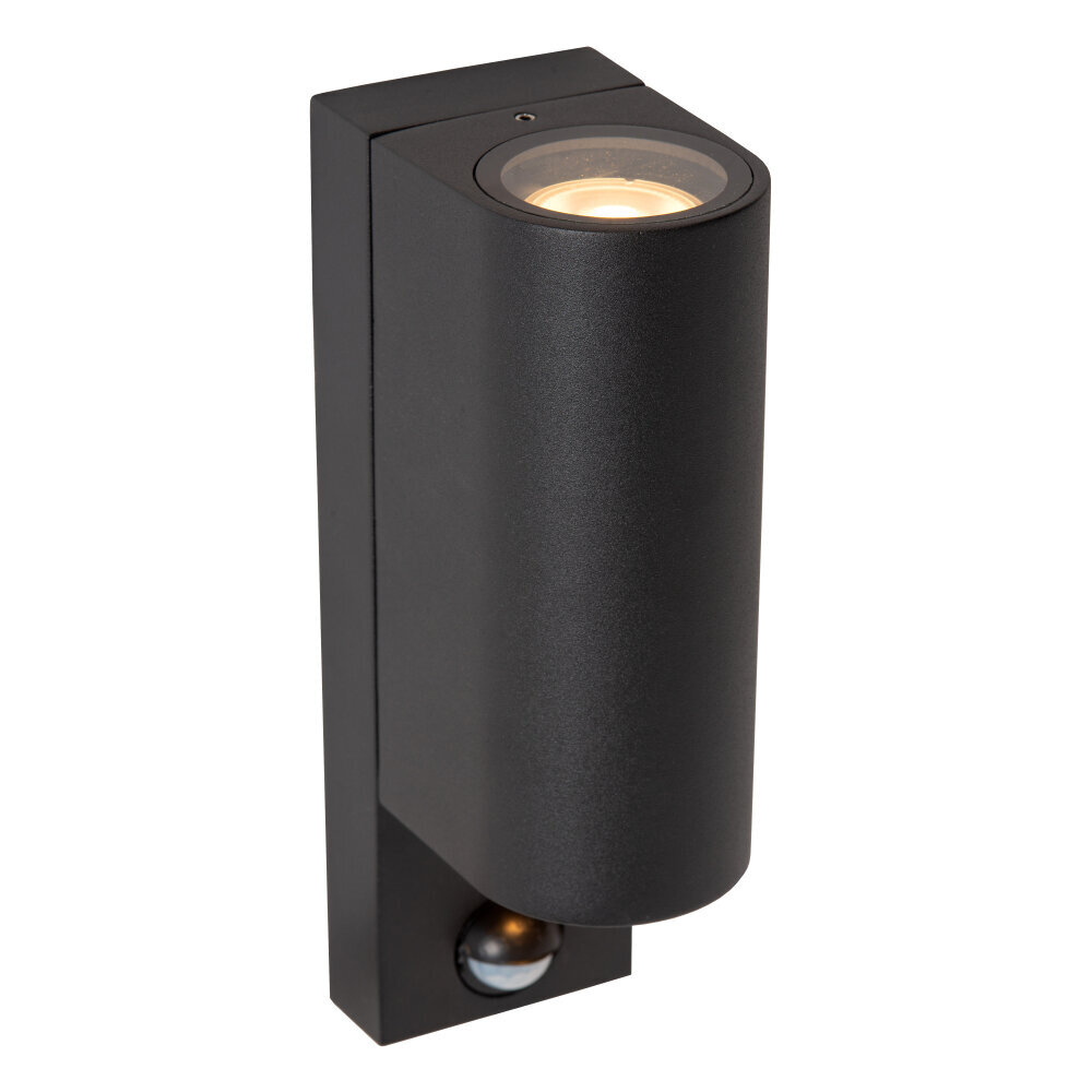 Lucide ZARO - Wandspot / Wandlamp Binnen/Buiten - 2xGU10 - IP65 - Beweging & dag/nacht sensor (uitschakelbaar) - Zwart Lucide ZARO - Wandspot / Wandlamp Binnen/Buiten - 2xGU10 - IP65 - Beweging & dag/nacht sensor (uitschakelbaar) - Zwart