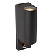 Lucide ZARO - Wandspot / Wandlamp Binnen/Buiten - 2xGU10 - IP65 - Beweging & dag/nacht sensor (uitschakelbaar) - Zwart Lucide ZARO - Wandspot / Wandlamp Binnen/Buiten - 2xGU10 - IP65 - Beweging & dag/nacht sensor (uitschakelbaar) - Zwart