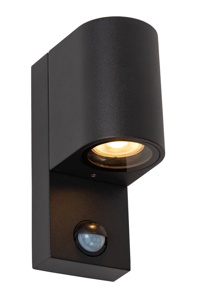 Lucide ZARO IR - Wandspot / Wandlamp Binnen/Buiten - 1xGU10 - IP65 - Beweging & dag/nacht sensor (uitschakelbaar) - Zwart Lucide ZARO IR - Wandspot / Wandlamp Binnen/Buiten - 1xGU10 - IP65 - Beweging & dag/nacht sensor (uitschakelbaar) - Zwart