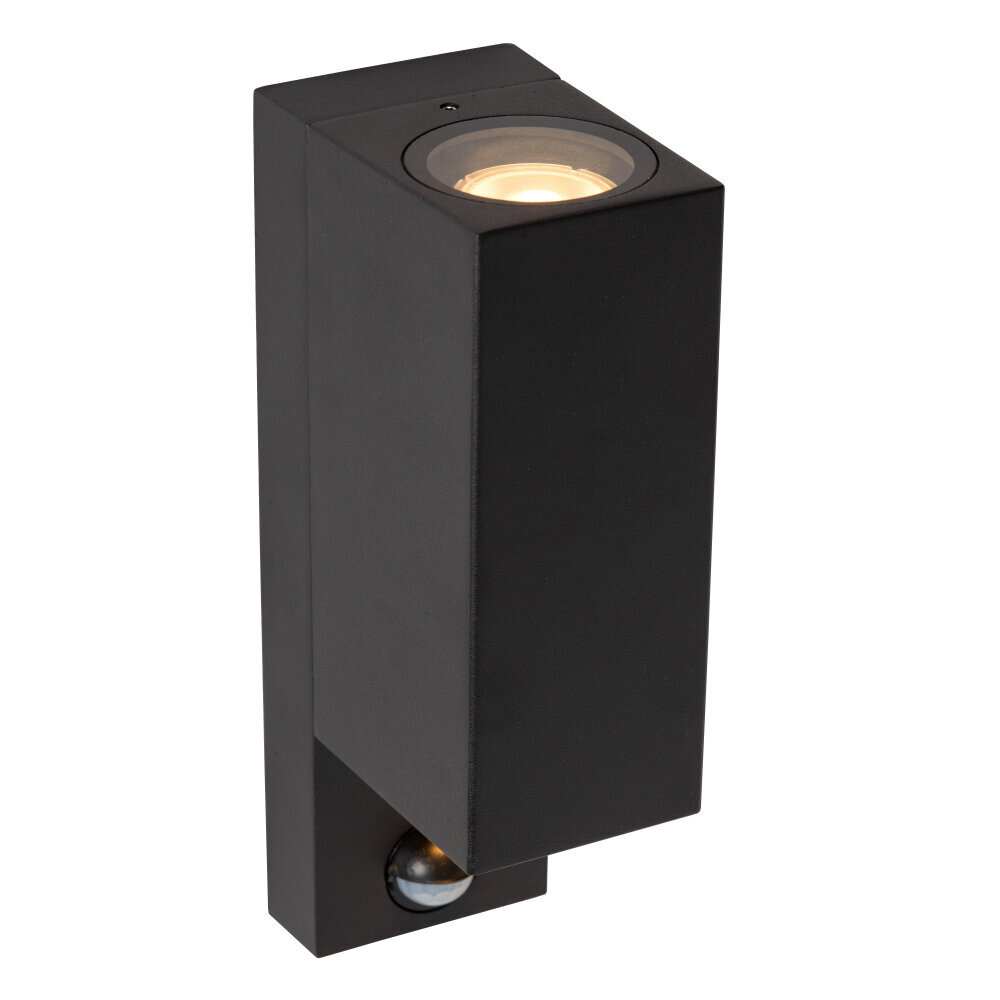 Lucide ZARO IR - Wandspot / Wandlamp Binnen/Buiten - 2xGU10 - IP65 - Beweging & dag/nacht sensor (uitschakelbaar) - Zwart Lucide ZARO IR - Wandspot / Wandlamp Binnen/Buiten - 2xGU10 - IP65 - Beweging & dag/nacht sensor (uitschakelbaar) - Zwart