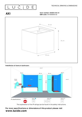 Lucide AXI - Wandspot / Wandlamp Badkamer - LED - 2x3,5W 2700K - IP54 - Verstelbare stralingshoek - Wit Lucide AXI - Wandspot / Wandlamp Badkamer - LED - 2x3,5W 2700K - IP54 - Verstelbare stralingshoek - Wit