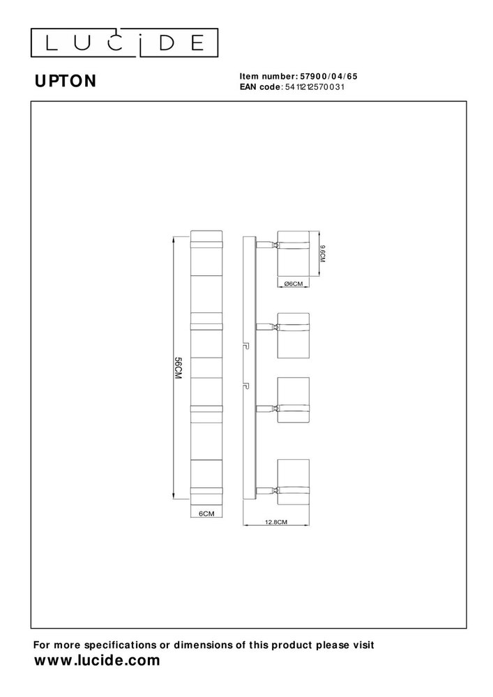 Lucide UPTON - Plafondspot - 4xGU10 (MR16) - Fumé Lucide UPTON - Plafondspot - 4xGU10 (MR16) - Fumé