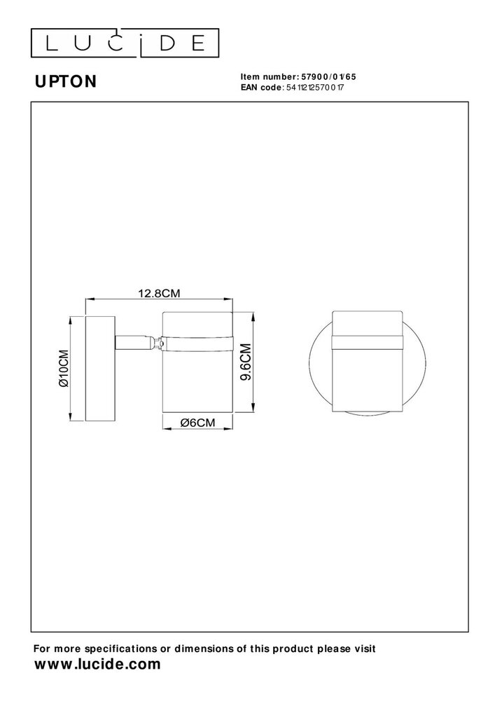 Lucide UPTON - Plafondspot - 1xGU10 (MR16) - Fumé Lucide UPTON - Plafondspot - 1xGU10 (MR16) - Fumé