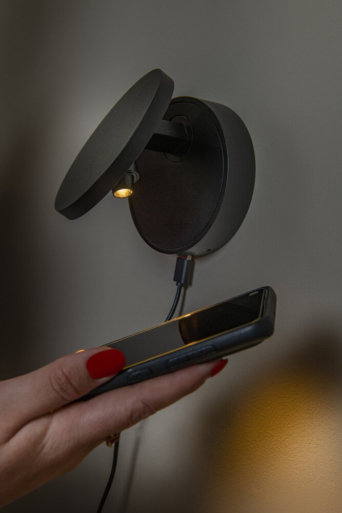 Lucide UFOR - Wandlamp - Ø 12 cm - LED Dim to warm - 1800K/3000K - Zwart | Premium Lucide UFOR - Wandlamp - Ø 12 cm - LED Dim to warm - 1800K/3000K - Zwart | Premium