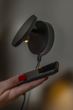 Lucide UFOR - Wandlamp - Ø 12 cm - LED Dim to warm - 1800K/3000K - Zwart | Premium Lucide UFOR - Wandlamp - Ø 12 cm - LED Dim to warm - 1800K/3000K - Zwart | Premium