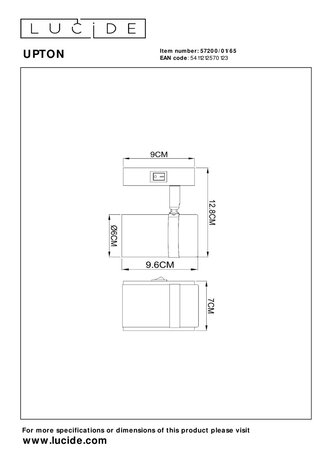 Lucide UPTON - Wandlamp - 1xGU10 - Fumé Lucide UPTON - Wandlamp - 1xGU10 - Fumé