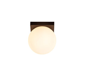 Lucide TASSA - Plafonnière Badkamer - Ø 13,5 cm - LED Dim to warm - 1x12W 1800K/3000K - IP40 - Zwart