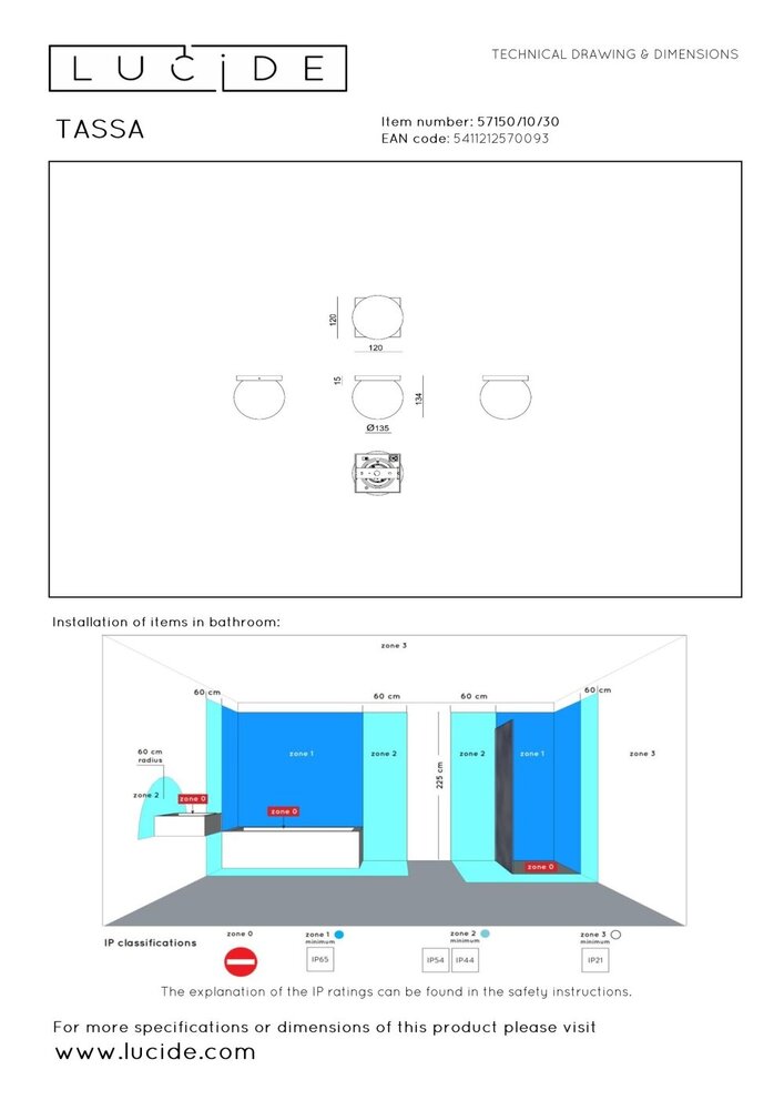 Lucide TASSA - Plafonnière Badkamer - Ø 13,5 cm - LED Dim to warm - 1x12W 1800K/3000K - IP40 - Zwart Lucide TASSA - Plafonnière Badkamer - Ø 13,5 cm - LED Dim to warm - 1x12W 1800K/3000K - IP40 - Zwart
