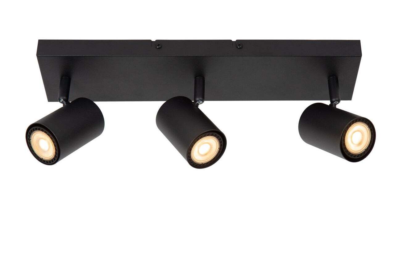 Lucide AMIGO - Plafondspot - 3xGU10 (MR16) - Zwart Lucide AMIGO - Plafondspot - 3xGU10 (MR16) - Zwart