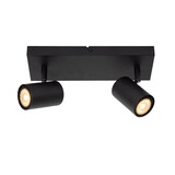 Lucide AMIGO - Plafondspot - 2xGU10 (MR16) - Zwart Lucide AMIGO - Plafondspot - 2xGU10 (MR16) - Zwart