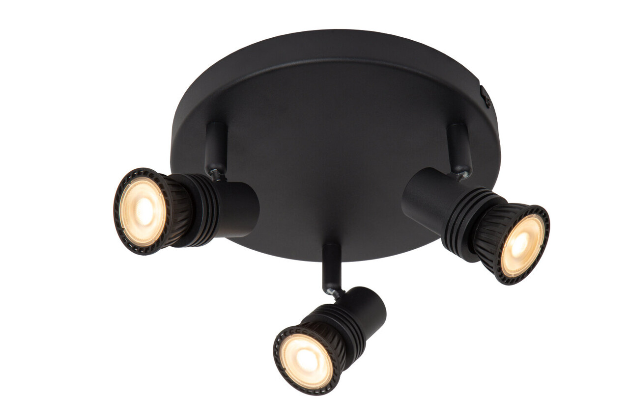 Lucide KIANTI - Plafondspot - Ø 21 cm - 3xGU10 (MR16) - Zwart