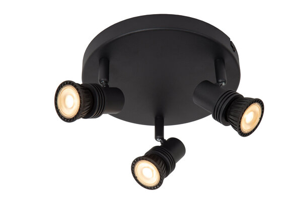 Lucide KIANTI - Plafondspot - Ø 21 cm - 3xGU10 (MR16) - Zwart
