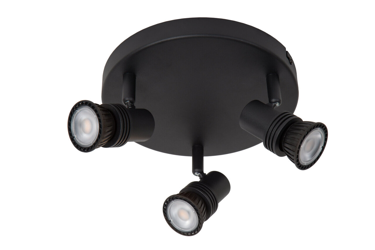 Lucide KIANTI - Plafondspot - Ø 21 cm - 3xGU10 (MR16) - Zwart