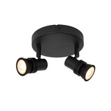 Lucide KIANTI - Plafondspot - Ø 15 cm - 2xGU10 (MR16) - Zwart