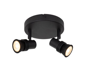 Lucide KIANTI - Plafondspot - Ø 15 cm - 2xGU10 (MR16) - Zwart